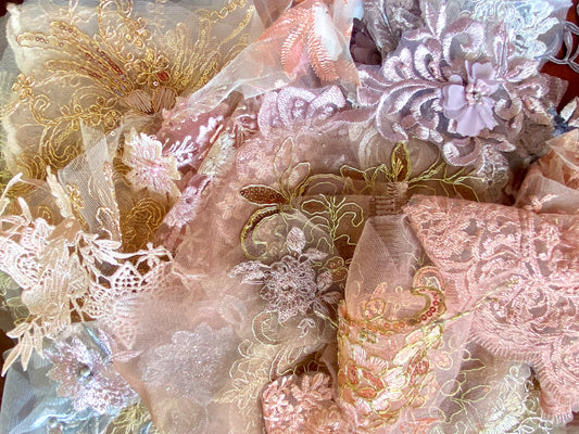 Lace Remnants -#17 Coffee and Peach