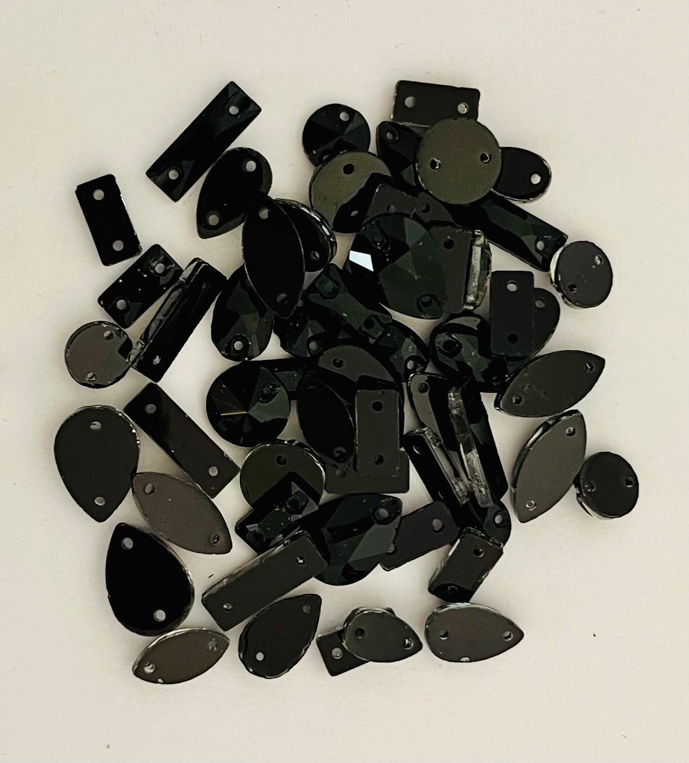 Jet Black - Mixed Glass Shapes
