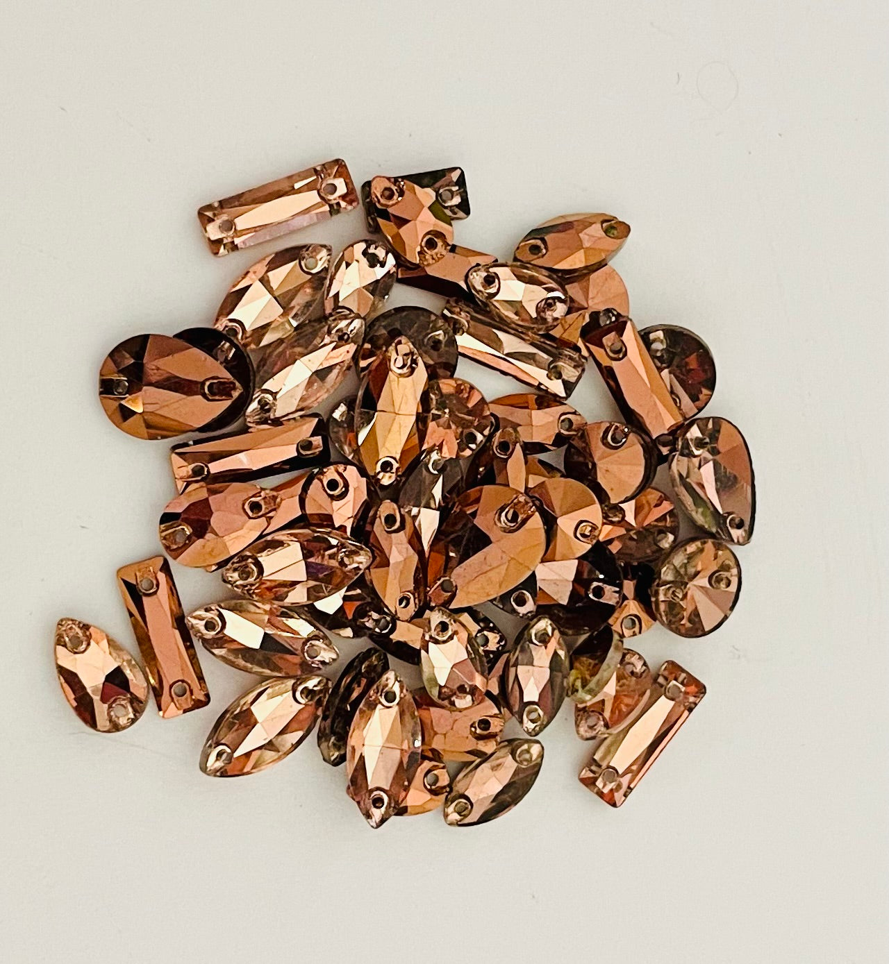 Rose Gold - Mixed Glass Shapes