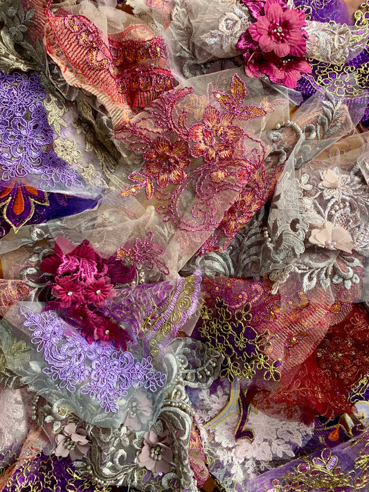 Lace Remnants -#14 Purple and Mauve