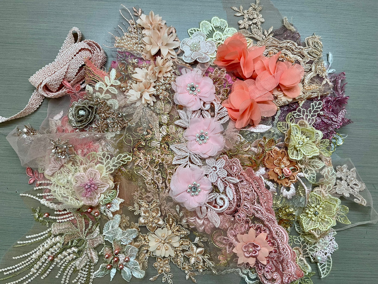 Lace Remnants -Peach Pink