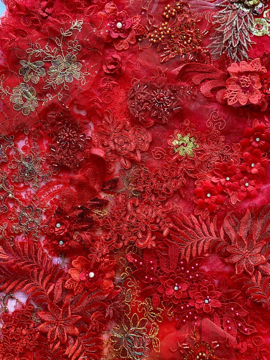 Lace Remnants -Red Mix