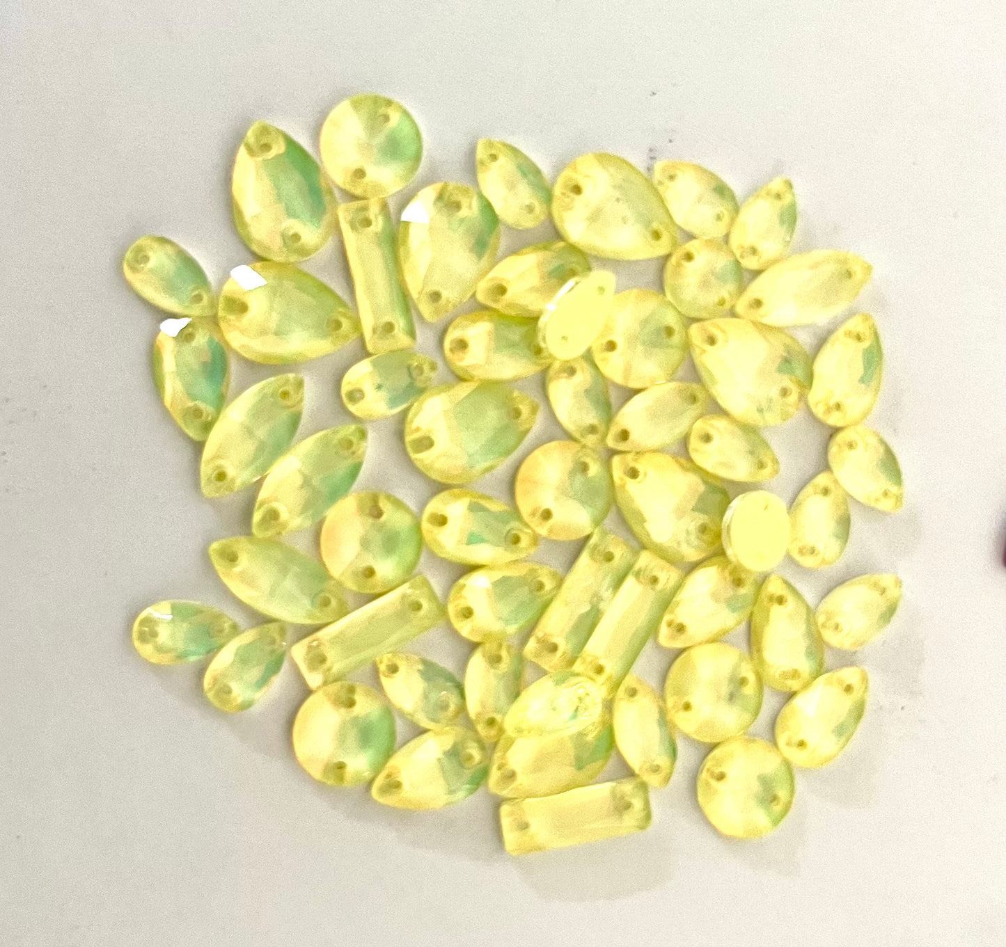Mocha Opal Lemon - Mixed Glass Shapes