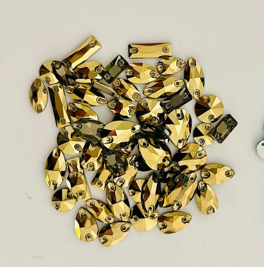 Gold Aurum  - Mixed Glass Shapes