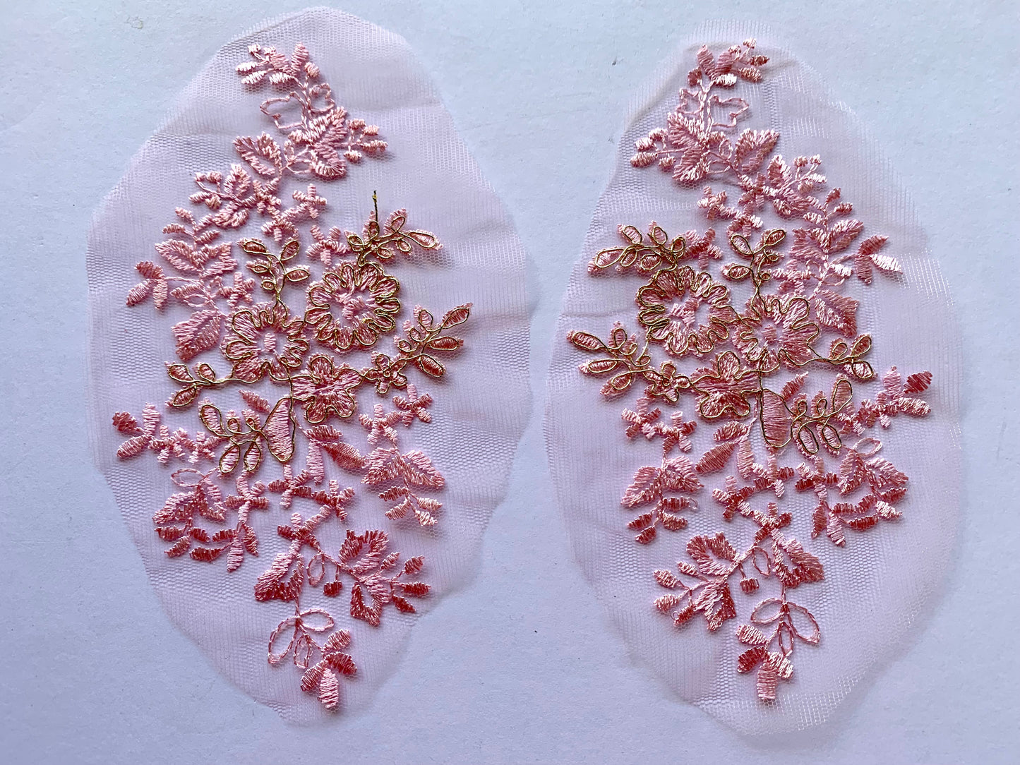 Pink and Gold Applique Pair - NLA#31