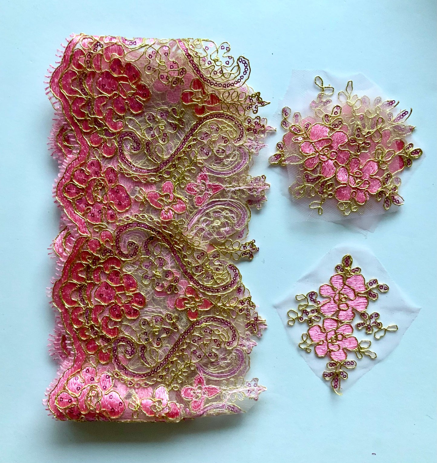 Bella Lace Border Trim- Pink