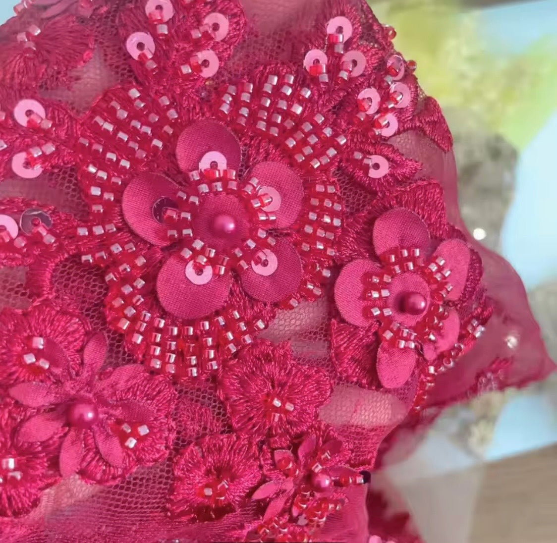 Beaded Appliqué Posy #2 - 3D#