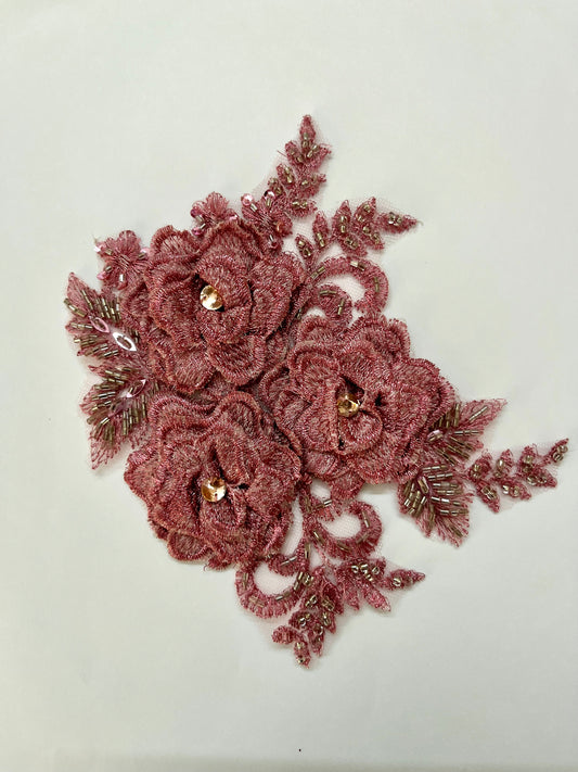 Dusky Rose Pink Flower - 3D#
