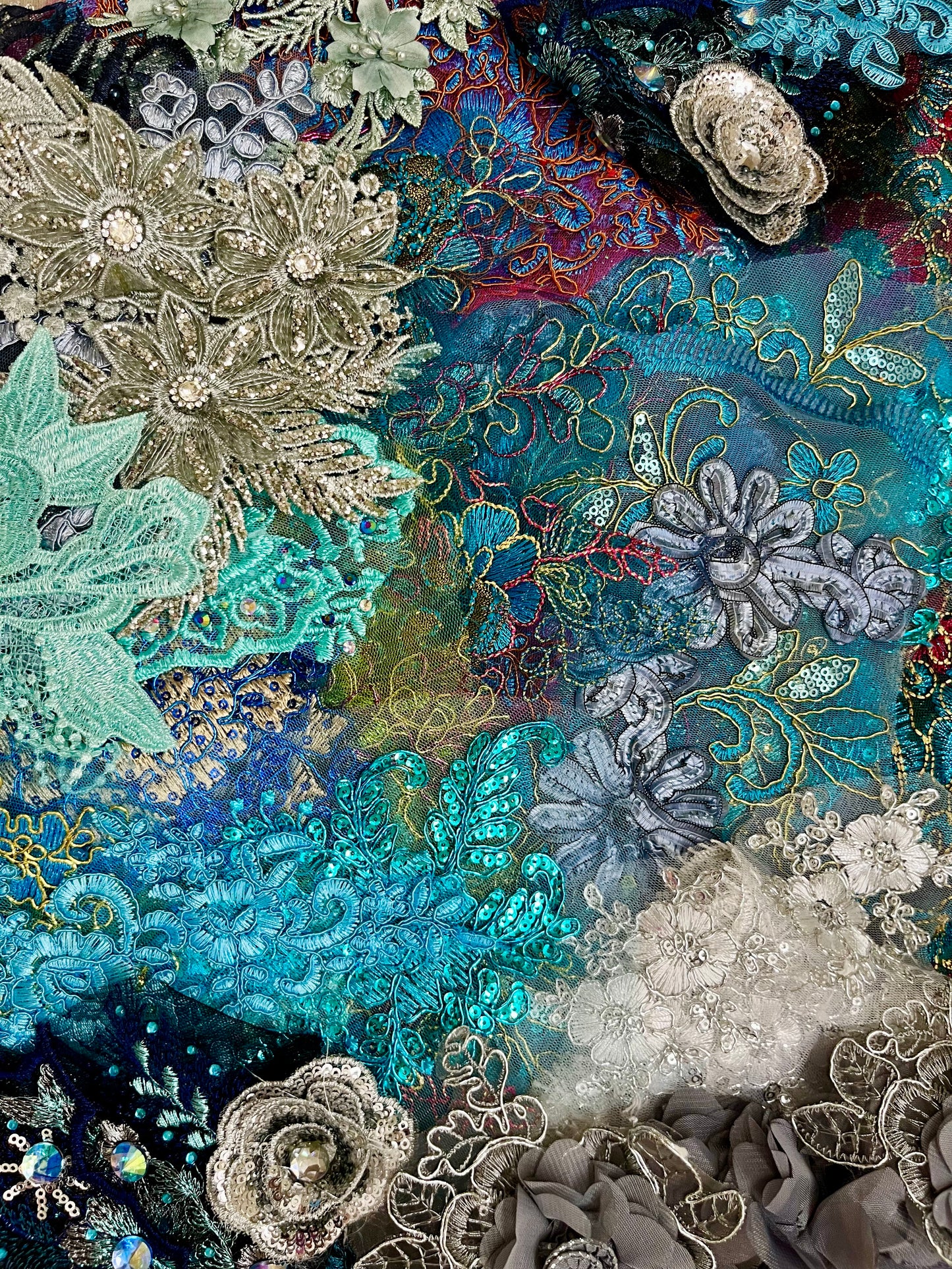 Lace Remnants -Blue Silver