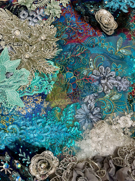 Lace Remnants -Blue Silver