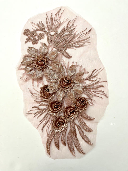 Dusky Coffee/Pink Flower - 3D#