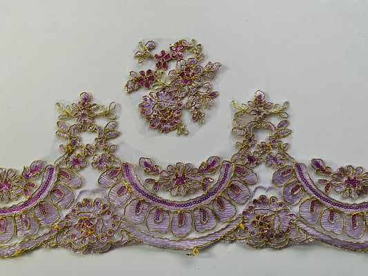 Emily Lace Border Trim- Lilac