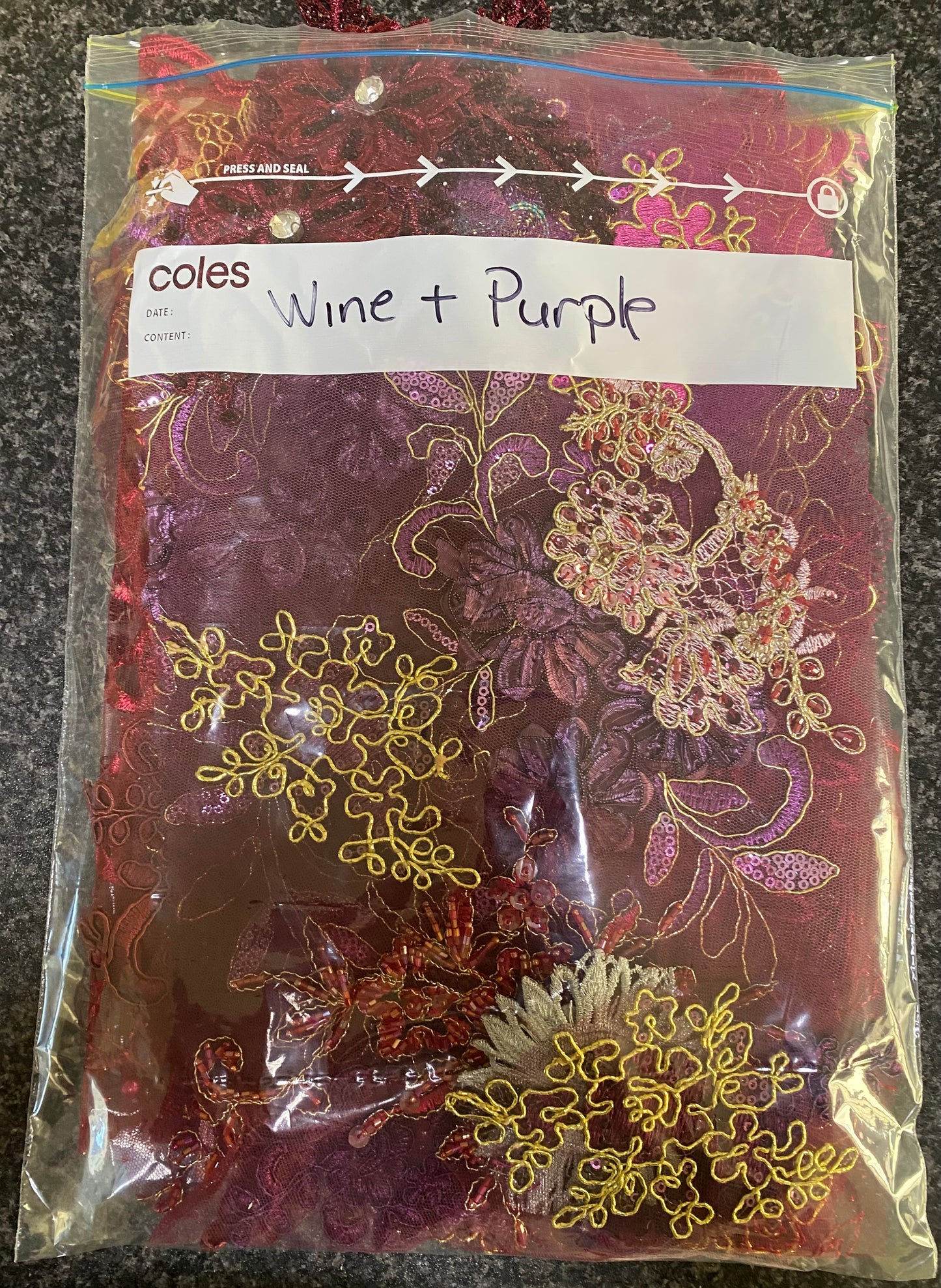 Lace Remnants -Dark Purple and Wine  Mix