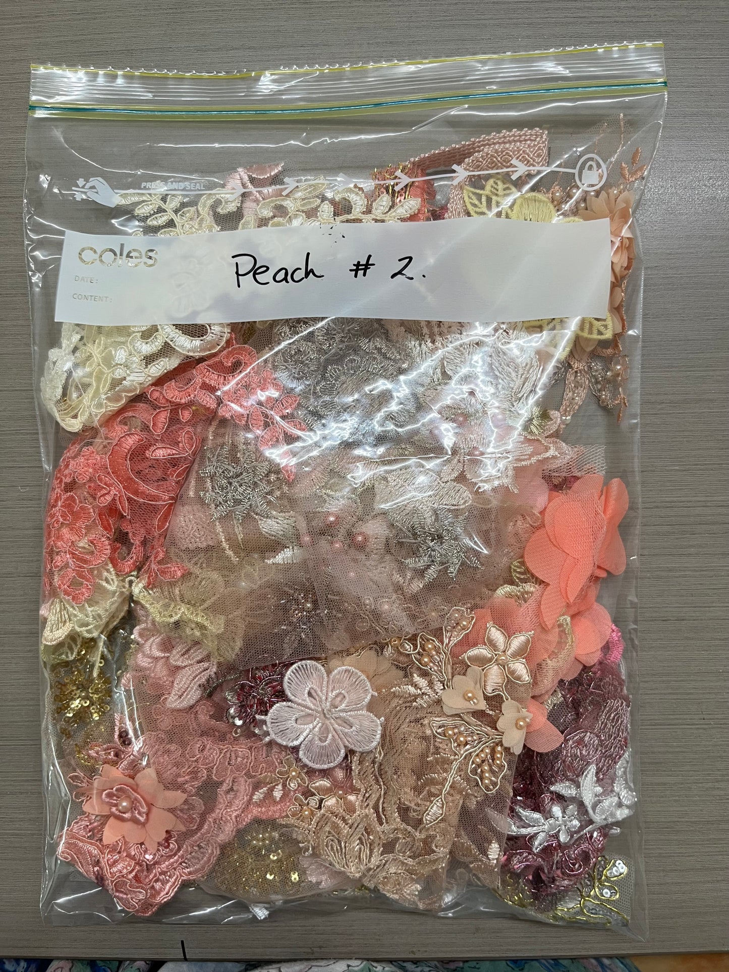 Lace Remnants -Peach Pink