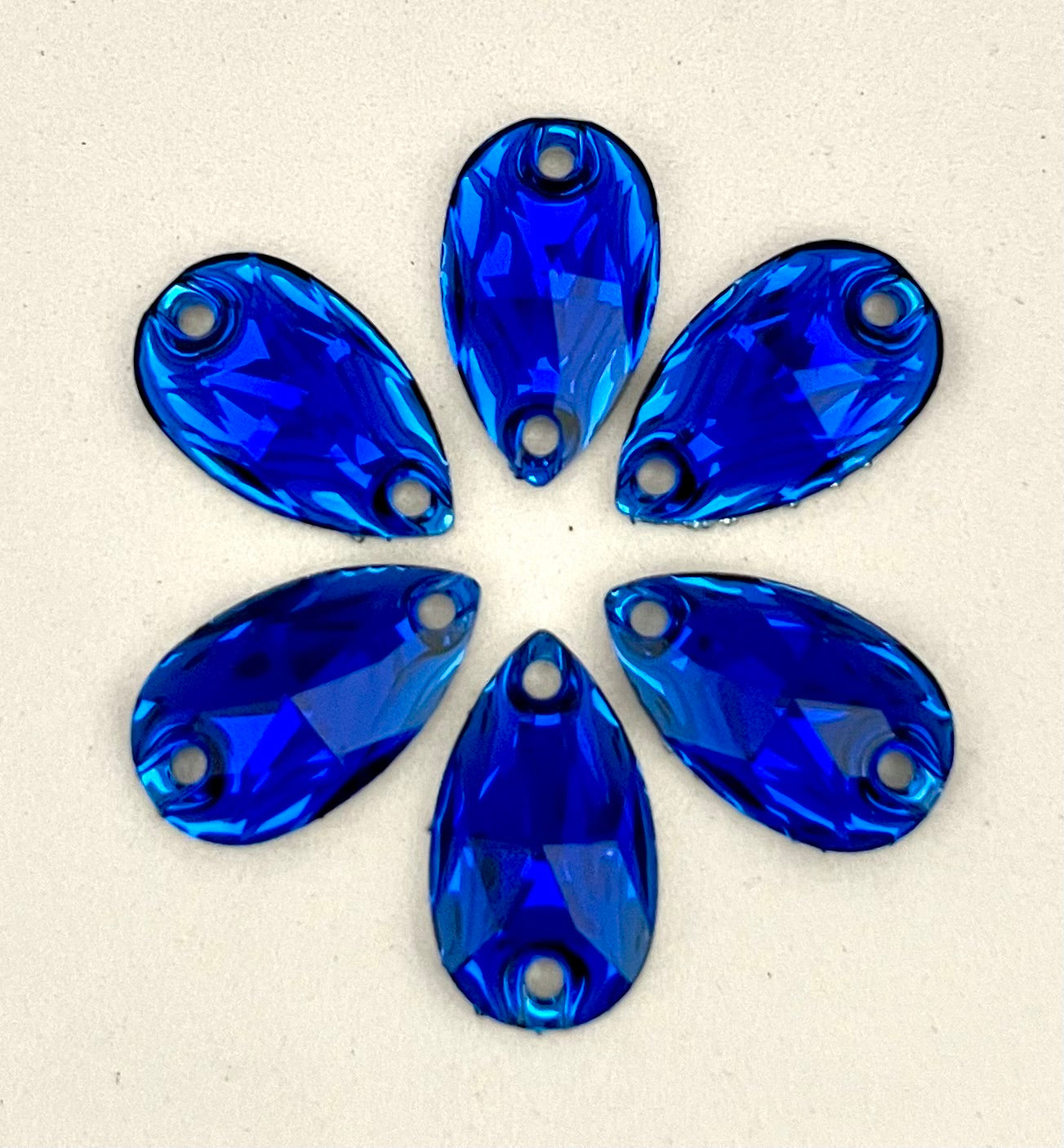 Teardrop Acrylic Sew On - Sapphire