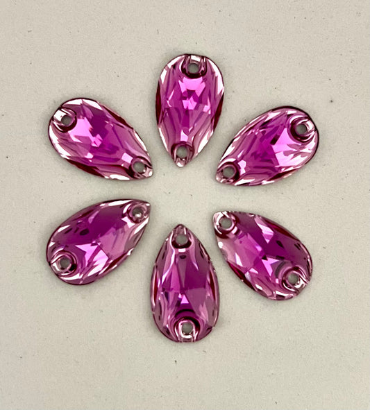 Teardrop Acrylic Sew On -  Medium Amethyst