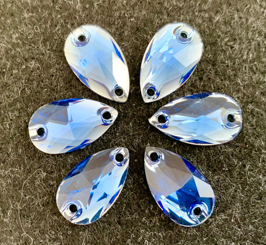 Teardrop Acrylic Sew On - light Sapphire