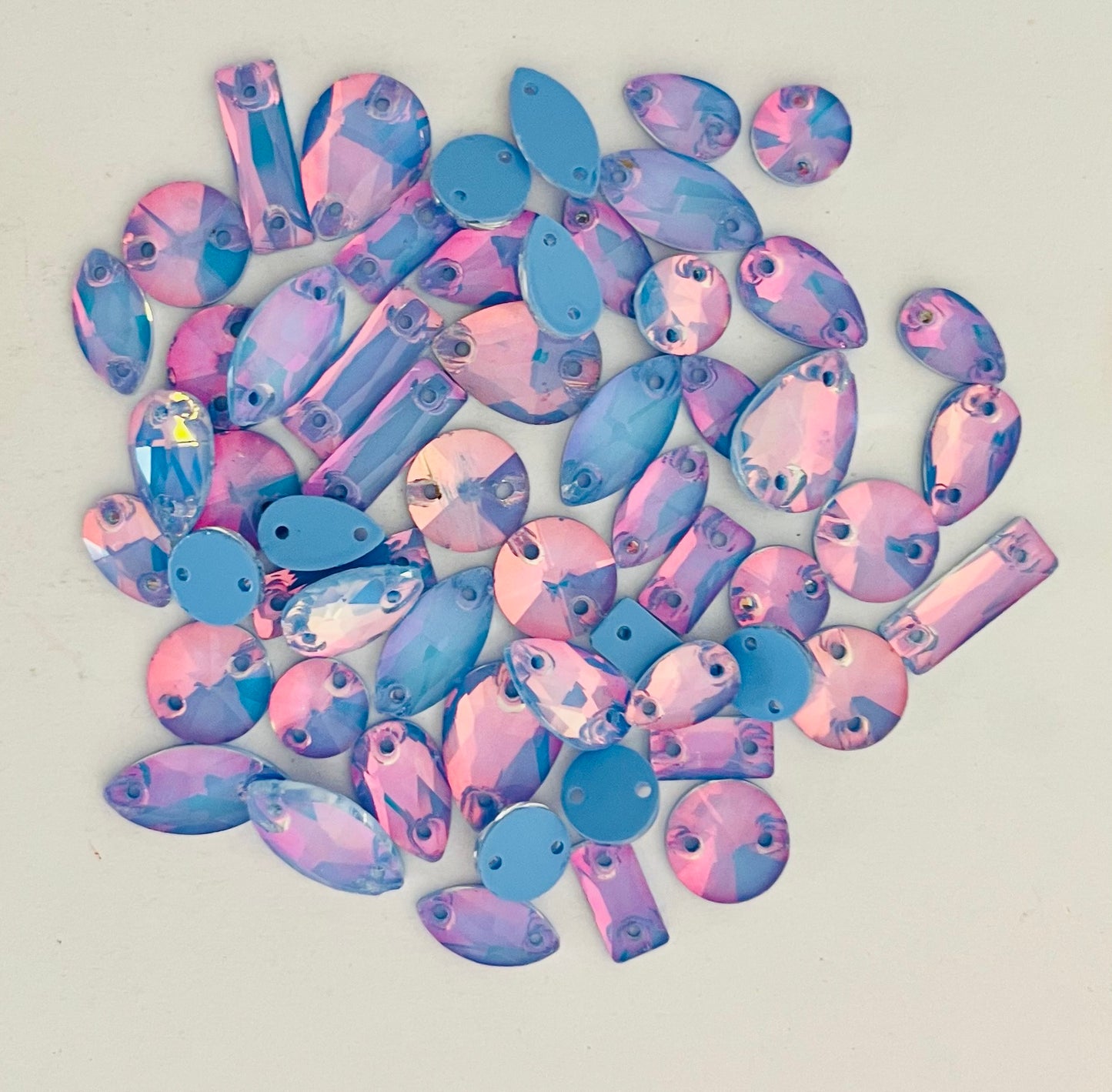 Mocha Opal Lt Sapphire - Mixed Glass Shapes