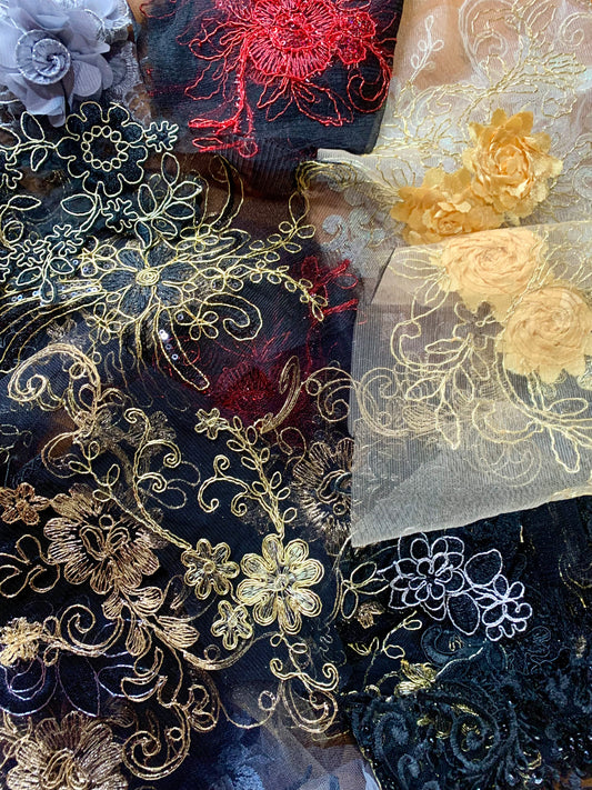 Lace Remnants -#5 Black and Gold
