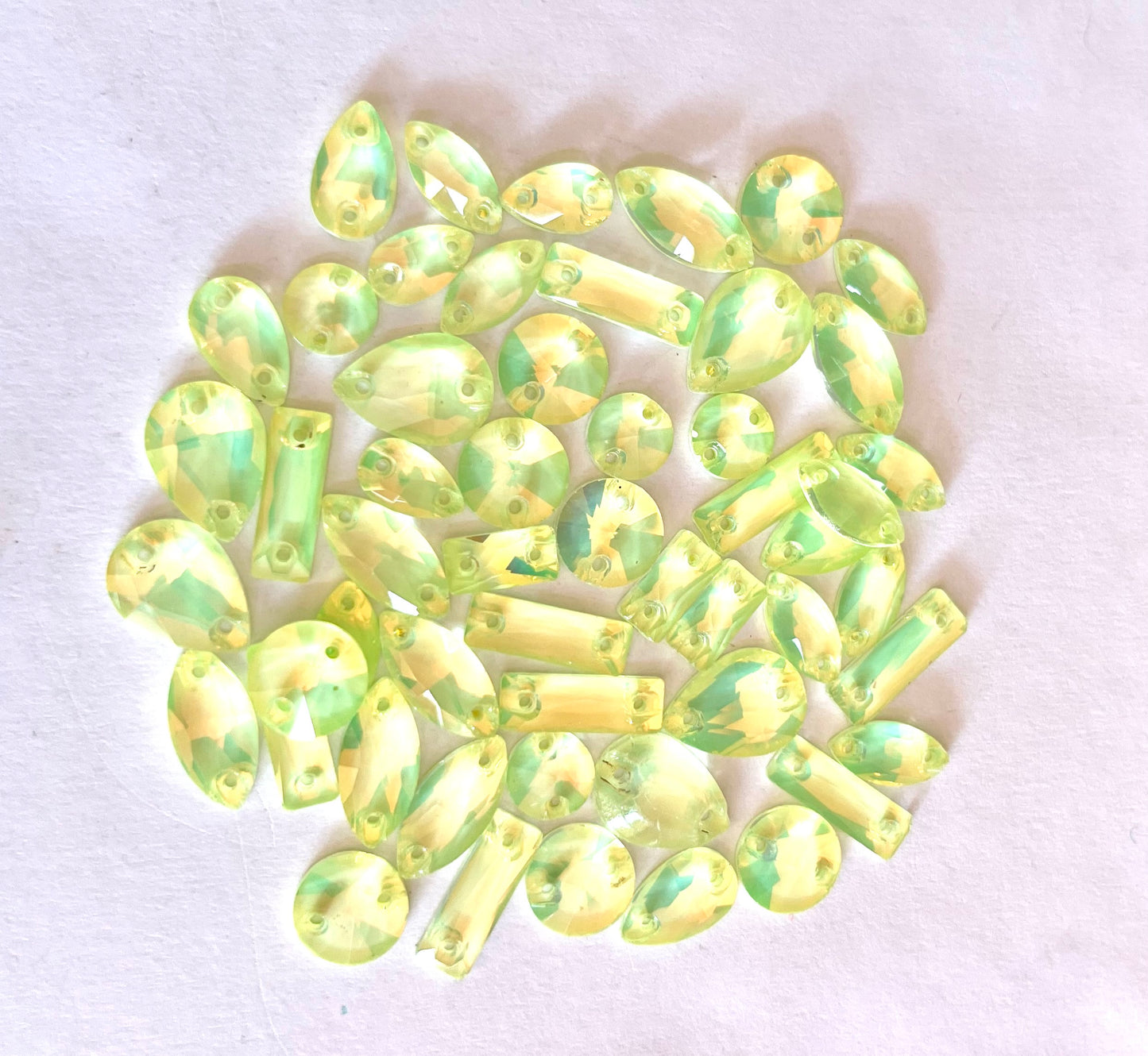Mocha Opal Light Peridot - Mixed Glass Shapes