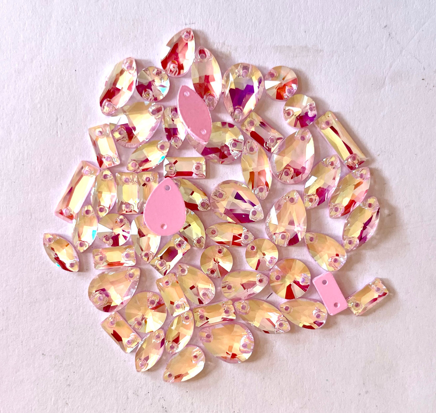 Mocha Opal Rose - Mixed Glass Shapes