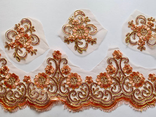 Lily Lace Border - Peach