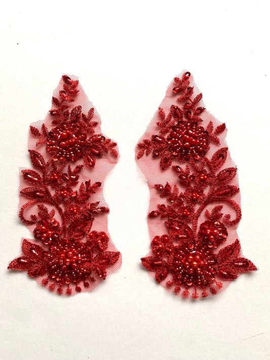 Red Beaded Applique - BL#19