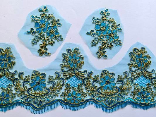 May Lace Border - Turquoise