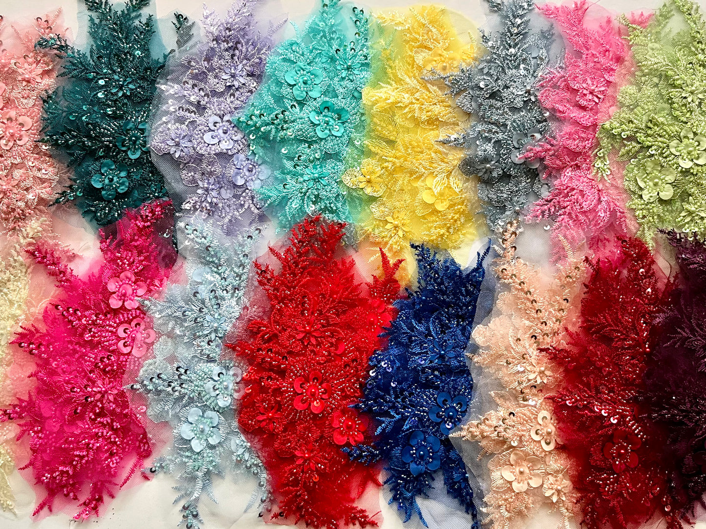 Beaded Appliqué Posy #1 - 3D#