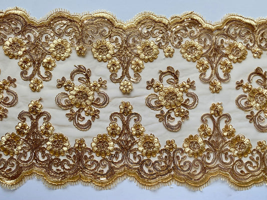 Lily Lace Border - Light Coffee