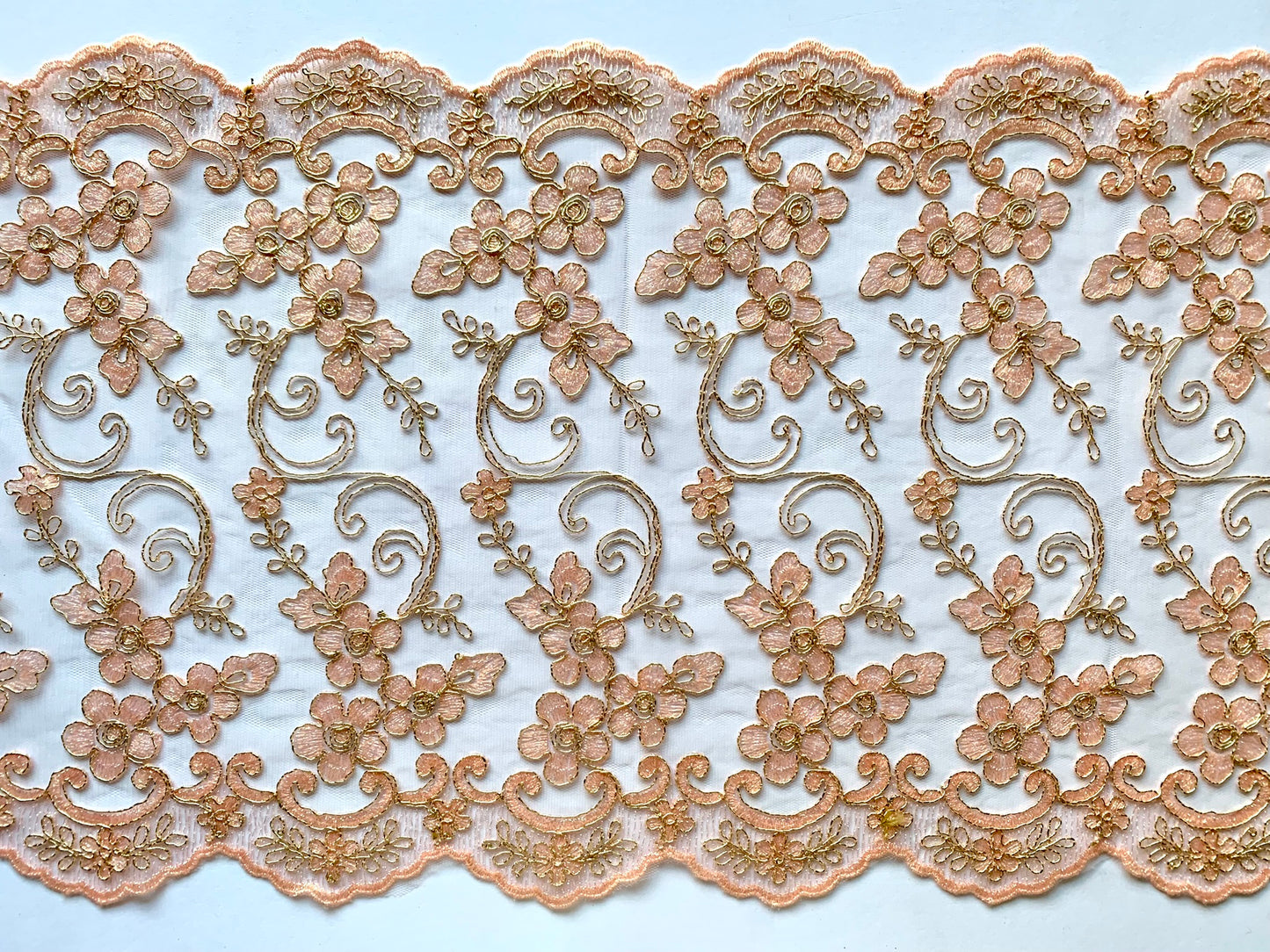 Daisy Lace Border - Peach Pink