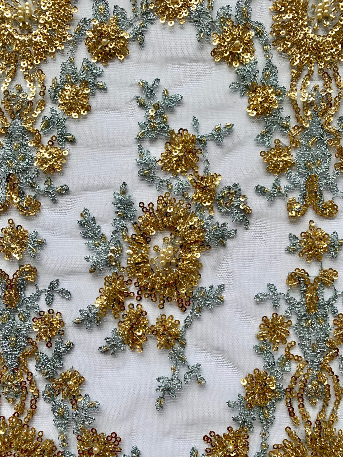 Beaded Lace Border - Blue and Gold