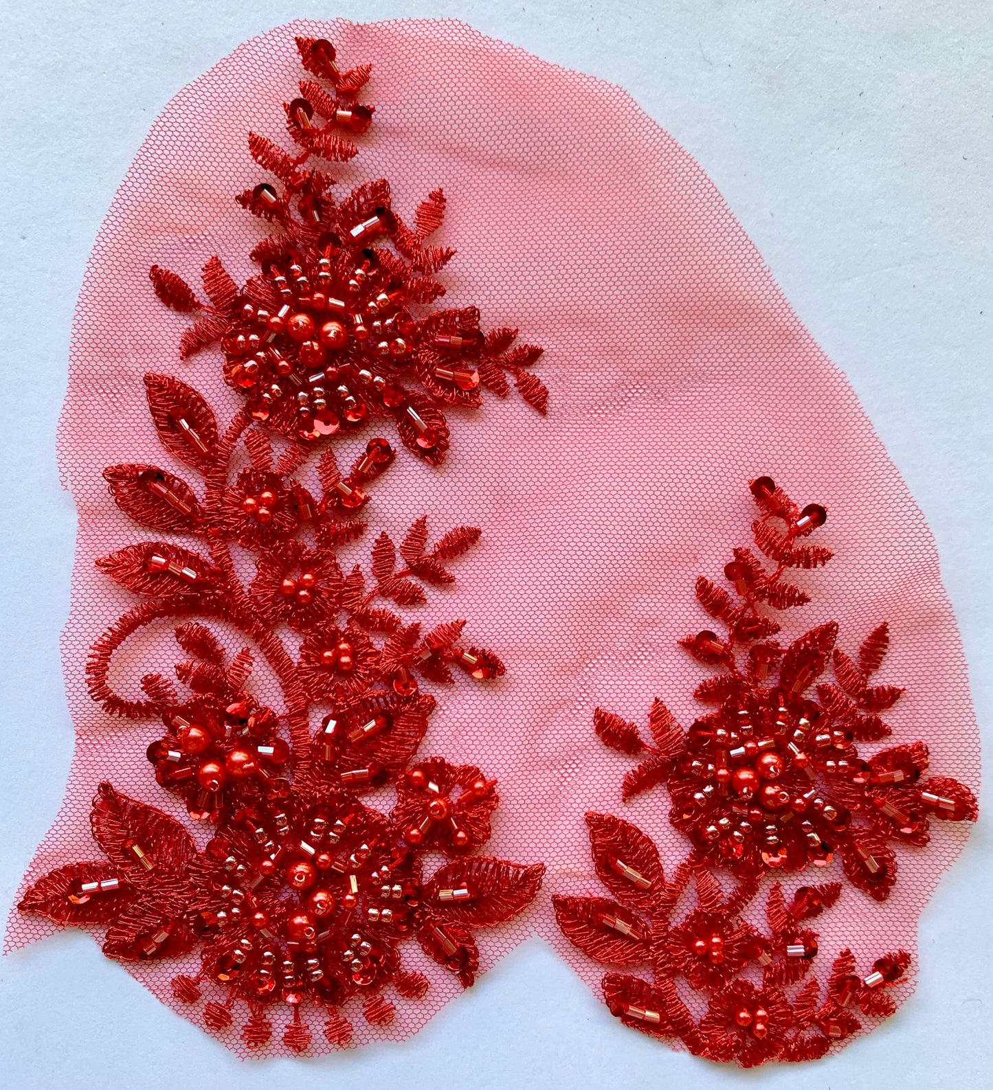 Red Beaded Applique - NBL#19