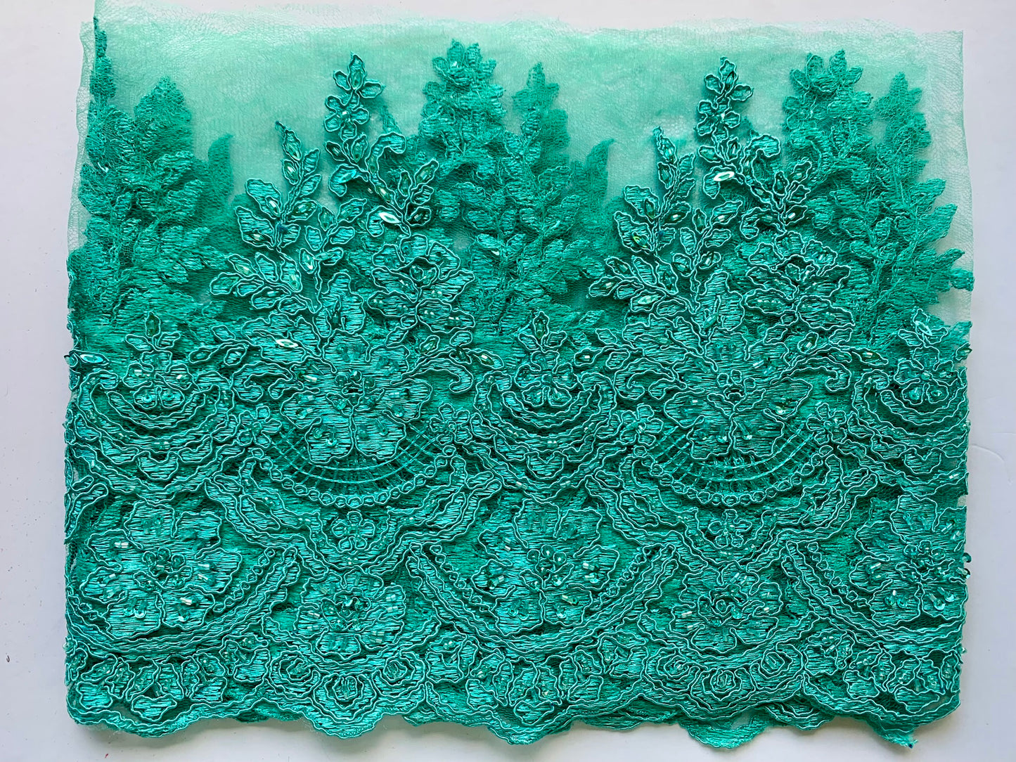 Light Jade Beaded Applique Pairs #6 - NBL#9