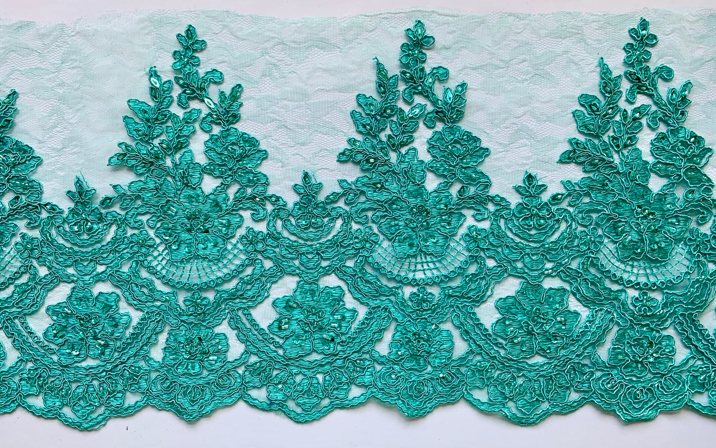 Light Jade Beaded Applique Pairs #6 - NBL#9