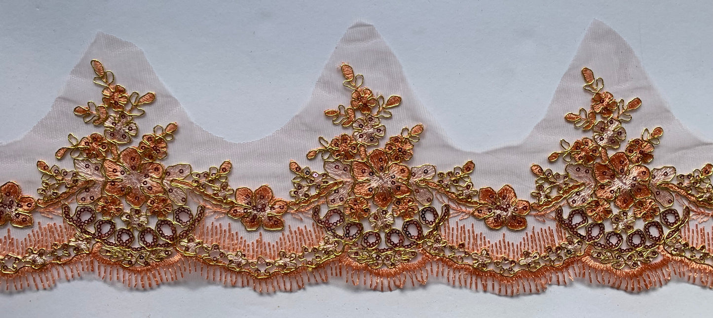 Apricot Lace Border Trim- #2 - LBT#29