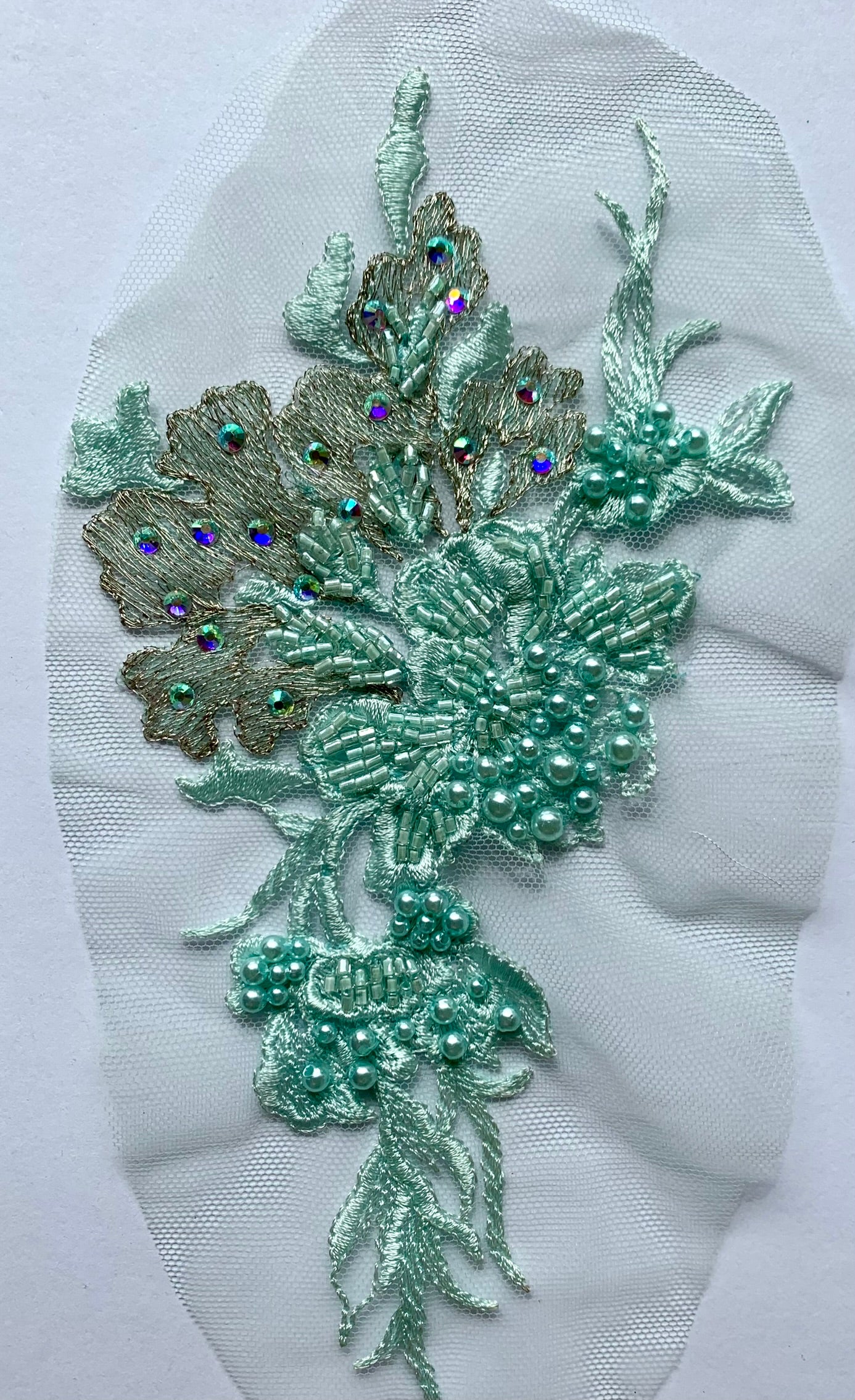 Pale Mint Beaded Applique - #2 - NBL#30