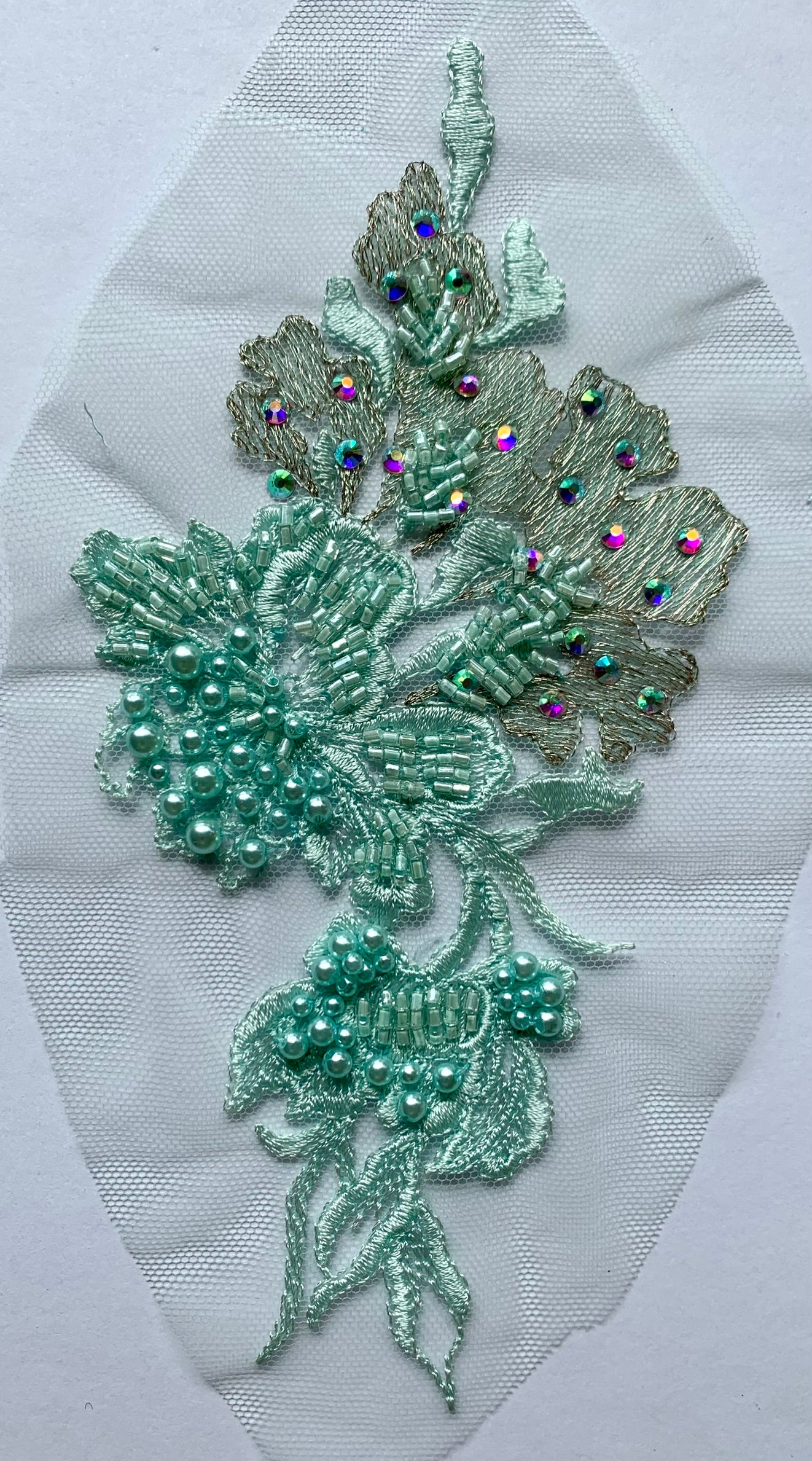 Pale Mint Beaded Applique - #3 - NBL#31