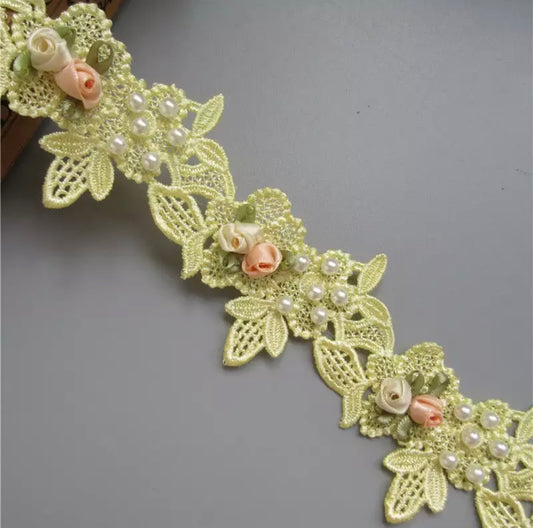Pearl Flower Trim- Lemon #PFT5