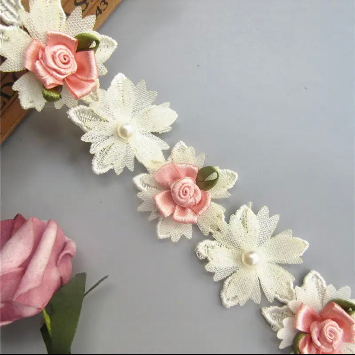 Pearl Rose Flower #2 - Cream