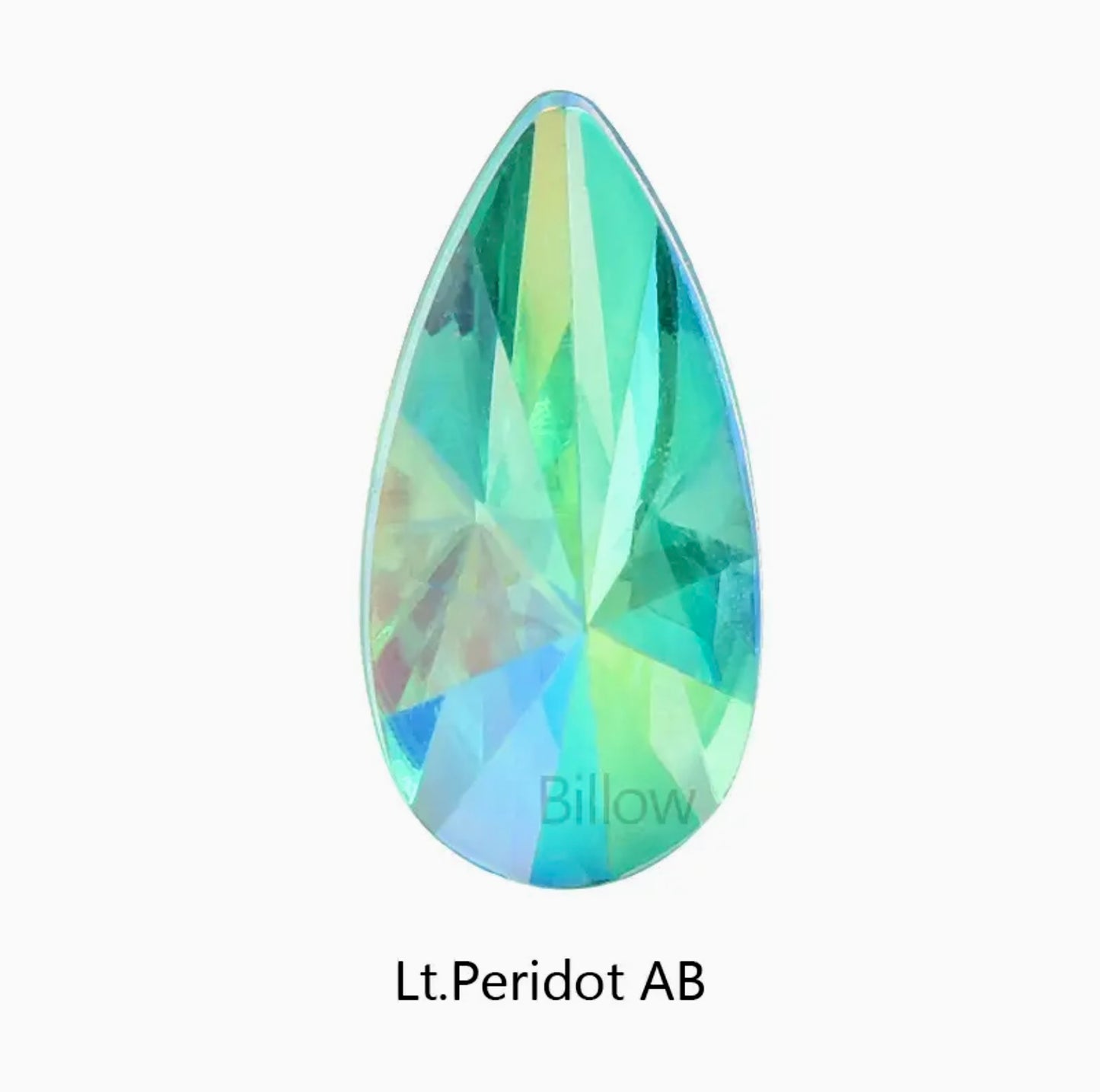 Teardrop Acrylic -Light Peridot AB