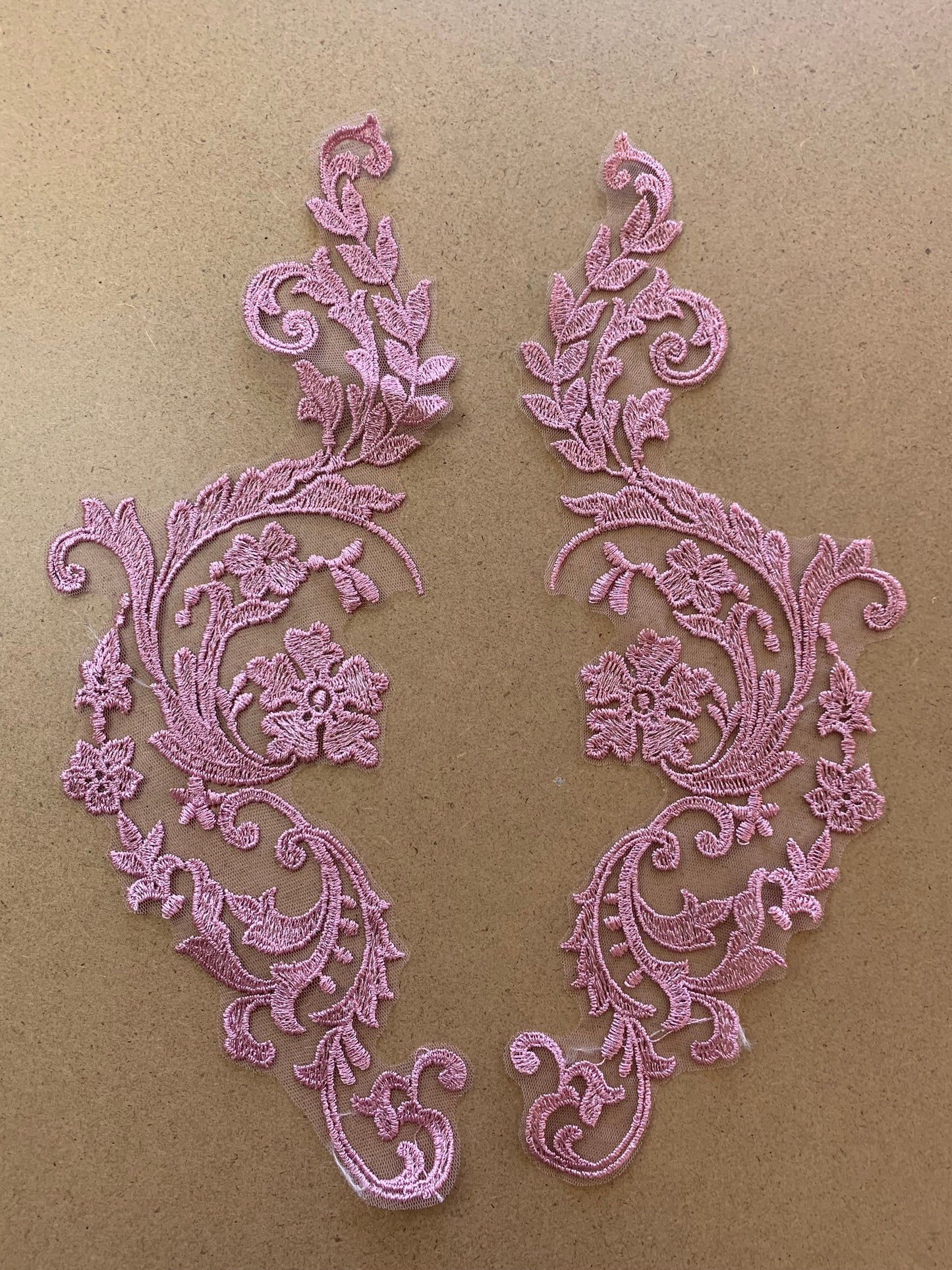 Embroidered Mirror Image Lace Applique #2 - 11 Colours
