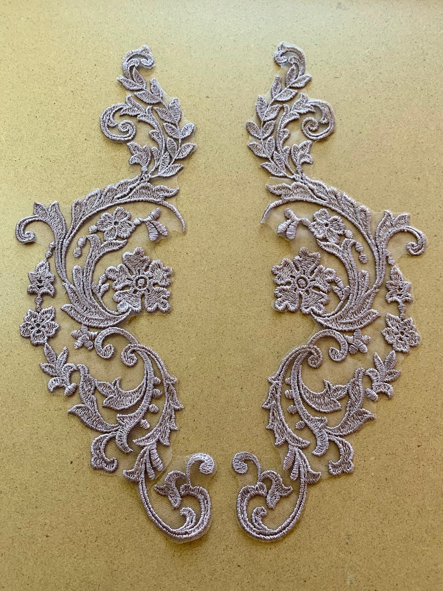Embroidered Mirror Image Lace Applique #2 - 11 Colours