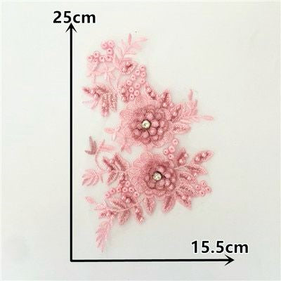3D Flowers with Pearls - Med -4 Colours