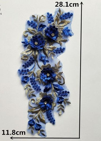 Medium 3D Metallic Small Flowers - 3D#54 - 5 Colours