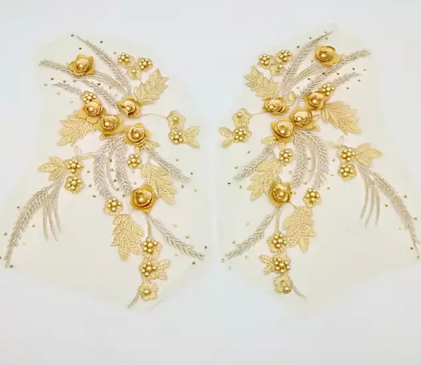 3D Flowers & Pearls Mirror Pairs - 3D#1 - 15 Colours
