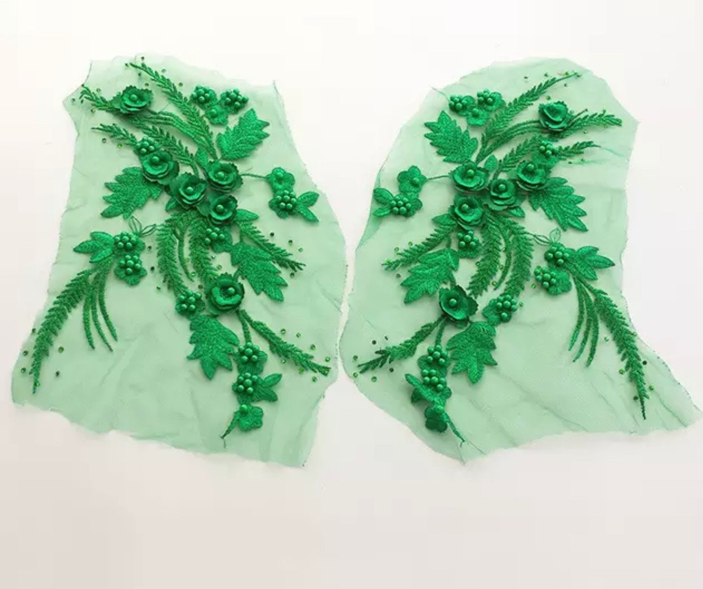 3D Flowers & Pearls Mirror Pairs - 3D#1 - 15 Colours