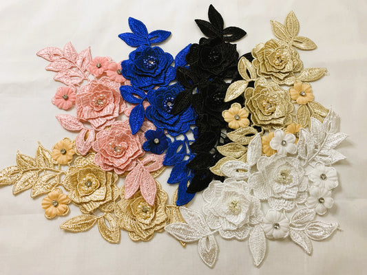 Medium Flowers and Pearls #1 -3D#36- 5 Colours