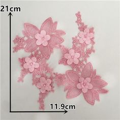 3D Flower Pink Applique SML - 3D#82